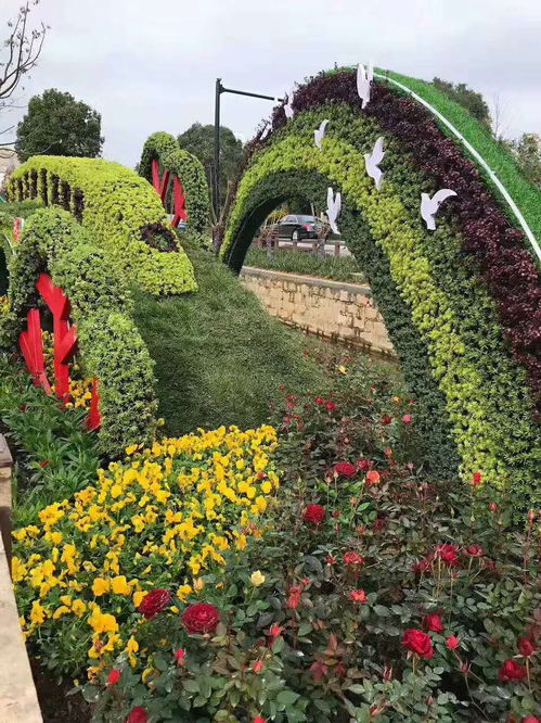 五色草綠雕 廣場景區的點睛之筆，熱氣球造型與更多定制選擇